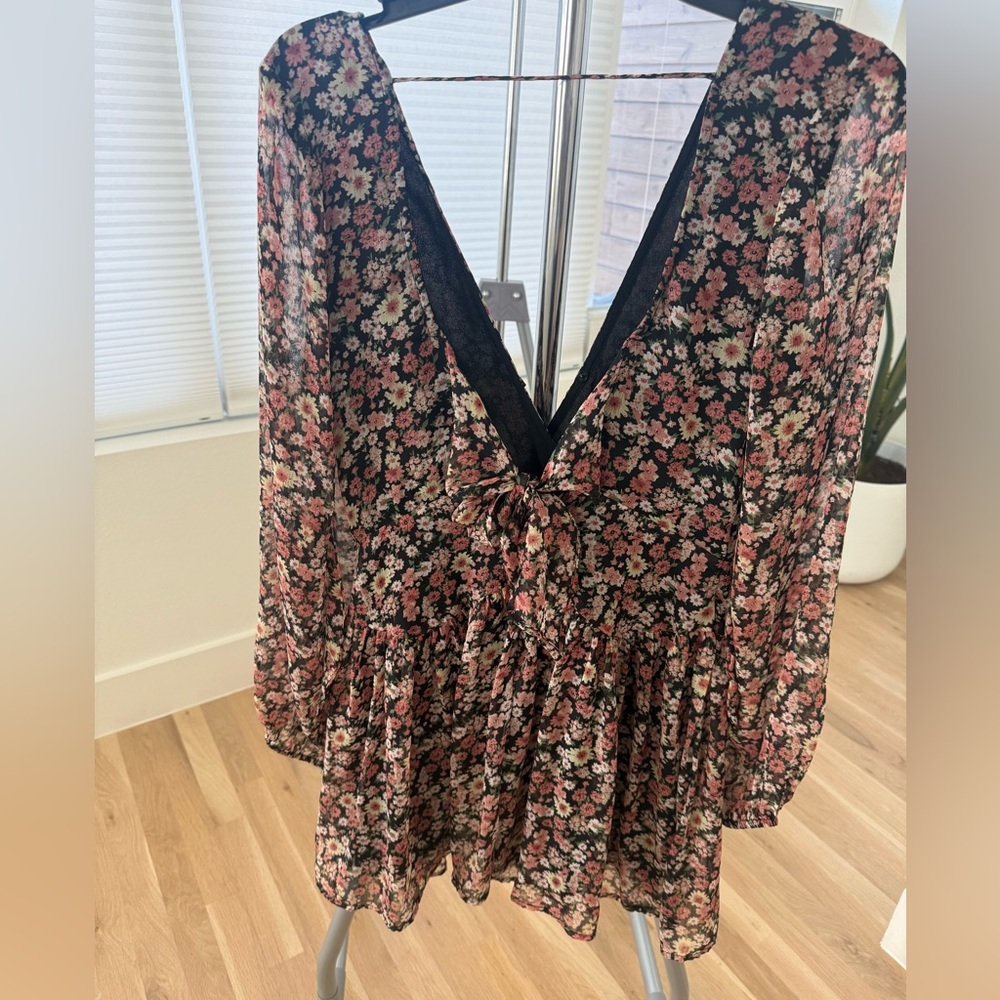 Bardot for Revolve -  Long Sleeve with Tie Back 90's Dress